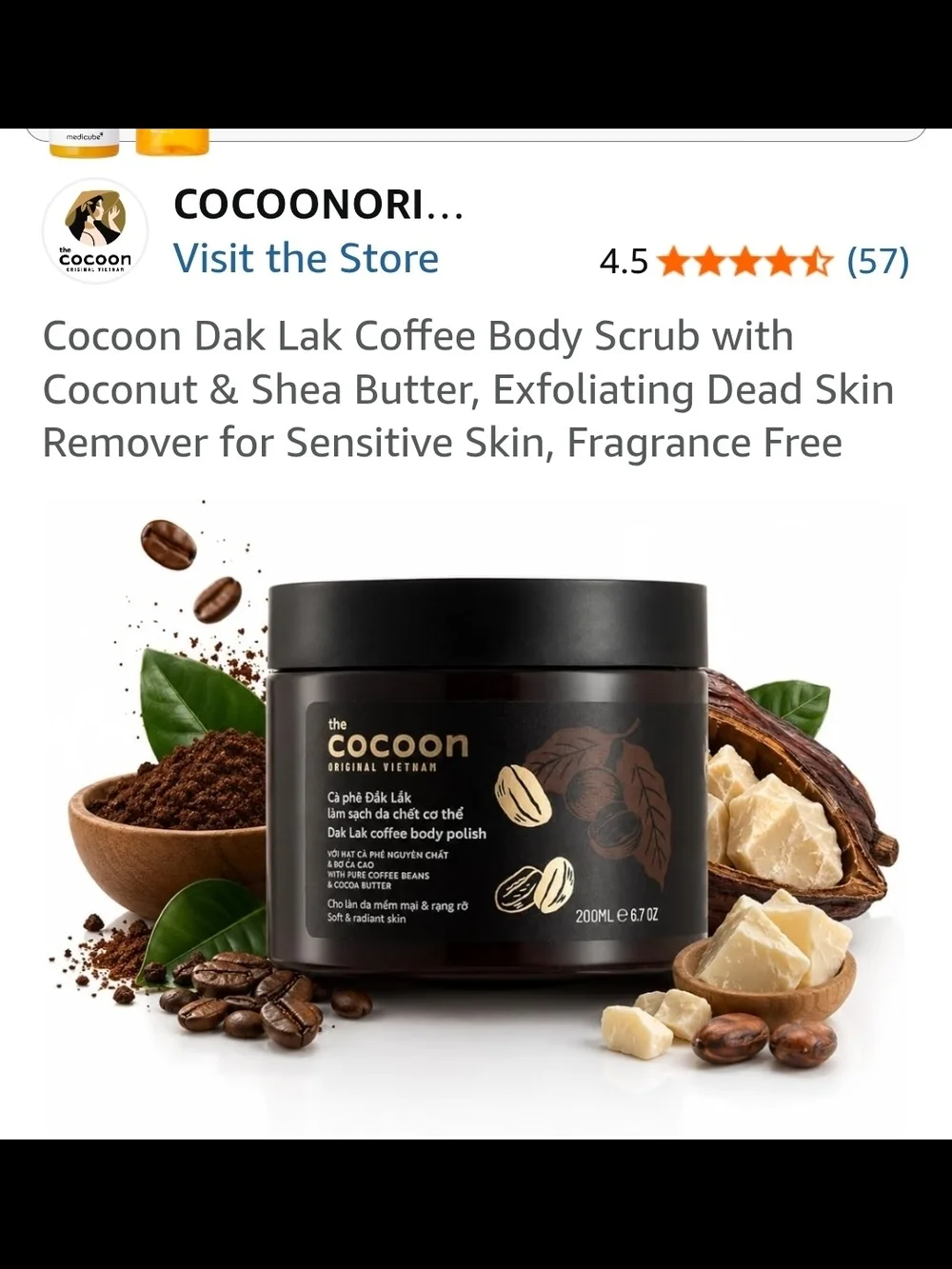 The Cocoon Dak Lak Coffee Body Polish - Brown Jar